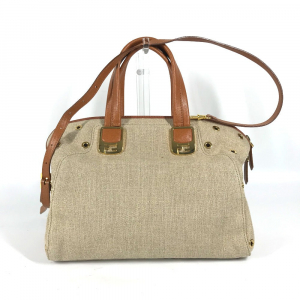 FENDI Handbag 8BL114 Leather / canvas beige Bag chameleon Women Used A