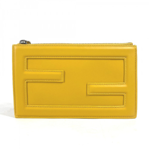 FENDI Clutch bag 7N0114 leather yellow Bag logo FF logo pouch Bucket W