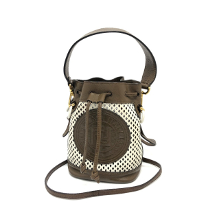 FENDI Shoulder Bag 8BS010 leather Brown FF Logo Mini Mon Tresor Women 