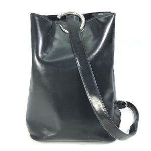 CARTIER Shoulder Bag leather black Leopard leopard print leopard PANTH