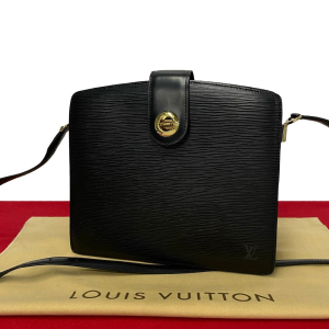 LOUIS VUITTON Shoulder Bag Epi Leather black Epi Capuchin