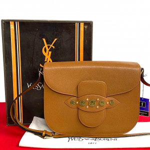 YVES SAINT LAURENT Shoulder Bag leather Brown