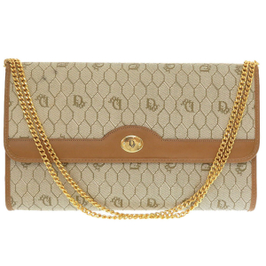 Christian Dior Shoulder Bag PVC, Leather beige Honeycomb Pattern Women