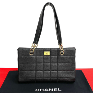 CHANEL Tote Bag Matt caviar skin black Caviar skin