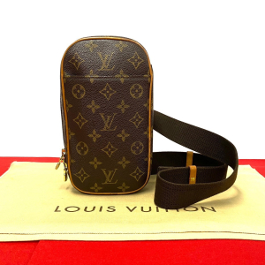 LOUIS VUITTON Sling bag leather Brown Monogram Pochette Gange