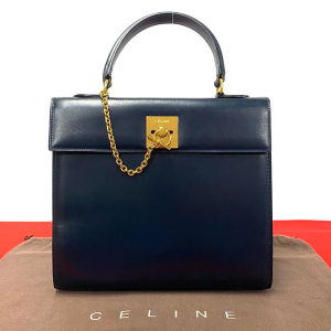 CELINE Handbag leather Navy