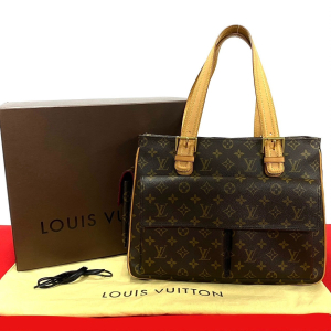 LOUIS VUITTON Tote Bag leather Brown Monogram Multripri Cite