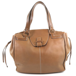 Salvatore Ferragamo Handbag 21-6391 Calfskin Brown Women Used Authenti