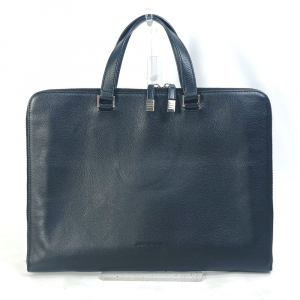 DIOR HOMME Business bag leather black Handbag Tote Bag logo mens Used 