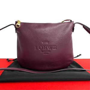 LOEWE Shoulder Bag leather purple Heritage