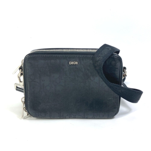 Dior Shoulder Bag 2ESBC119VPD leather black Oblique Galaxy logo messen