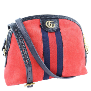 GUCCI Shoulder Bag 499621 Suede, Leather Red Ofidia Women Used Authent