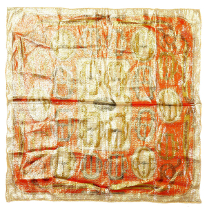 HERMES scarf silk Orange Carre70 BOVCLERIE D'ATTELAGE Buckle