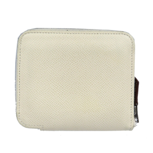HERMES Coin case Epsom off white Azap compact silk in