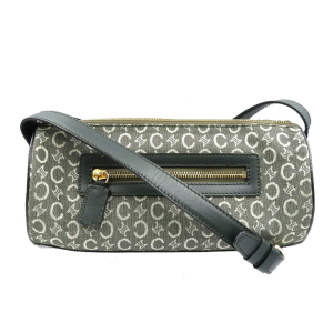 CELINE Shoulder Bag Canvas, Leather olive Women Used Authentic