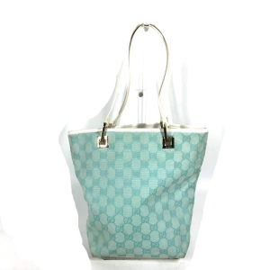 GUCCI Tote Bag 002 1099 Canvas / leather Light green Shoulder Bag Shou
