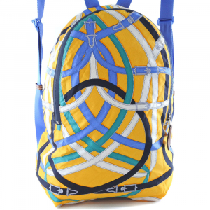 HERMES Backpack 071922CK Silk, Canvas yellow Air silk backpack unisex(