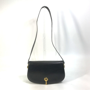 GUCCI Shoulder Bag leather black Old Gucci horsebit old gucci Women Us