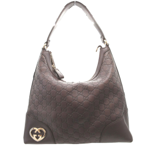 GUCCI Shoulder Bag 257070 leather Brown Lovely Guccisima Women Used Au