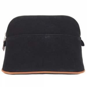 HERMES Pouch canvas black Bored pouch 20
