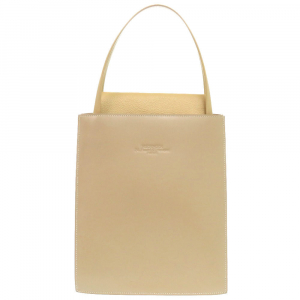 HERMES Tote Bag Box calf, chevre beige Lucy MM Women Used Authentic