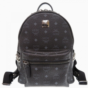 MCM Backpack MMK6SVE37BK001 leather black Studs Vicetos Women Used Aut