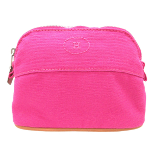 HERMES Pouch canvas Fusha pink Bolide Mini Mini Women Used Authentic