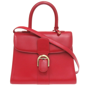 DELVAUX Handbag leather Lipstick Brillon MM Women Used Authentic