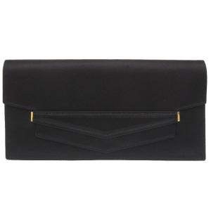 HERMES Clutch bag Satin black Fako Women(Unisex) Used Authentic