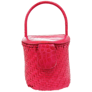 FENDI Handbag straw pink vanity bag