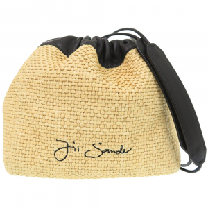 JIL SANDER Shoulder Bag straw beige Women Used Authentic