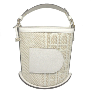 DELVAUX Handbag DLAA0607 Canvas, Leather white Pin Mini Bucket Illusio