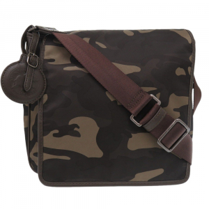 HUNTING WORLD Shoulder Bag Nylon, Leather Brown