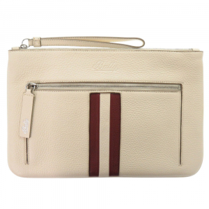 BALLY Clutch bag TALKER.TSP leather white