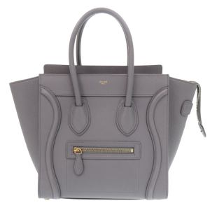 CELINE Handbag leather gray Luggage micro shopper