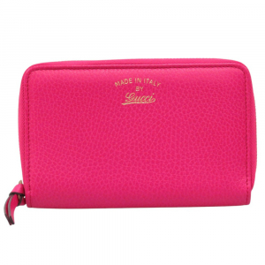 GUCCI Long Wallet Purse 354497 leather Fusha pink Swing