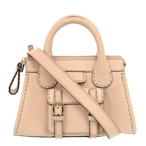 Chloe Shoulder Bag leather pink beige Mini Edith