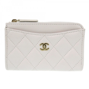 CHANEL Coin case AP3179 Caviar skin white