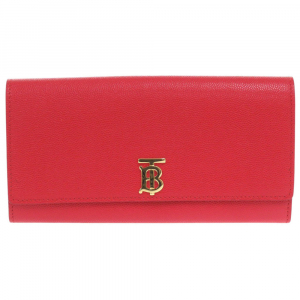 BURBERRY Bifold Wallet leather Red