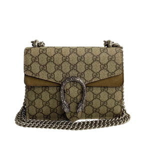 GUCCI Shoulder Bag leather Brown Dionysus