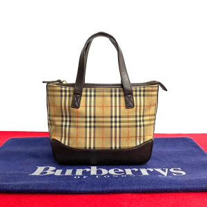 BURBERRY Handbag canvas Brown