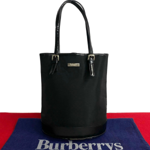 BURBERRY Tote Bag leather black