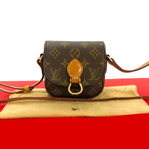 LOUIS VUITTON Shoulder Bag leather Brown Monogram Mini Mini Saint-Clou
