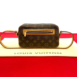 LOUIS VUITTON Shoulder Bag leather Brown Monogram Pochette cite