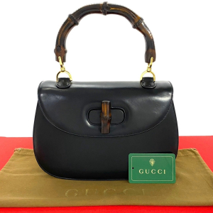 GUCCI Handbag Calfskin black Bamboo
