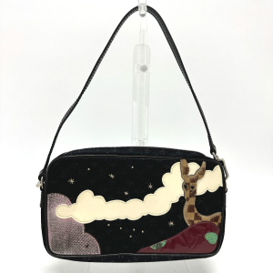 LOUIS VUITTON Shoulder Bag M92275 Satin black Monogram Satin Pochette 