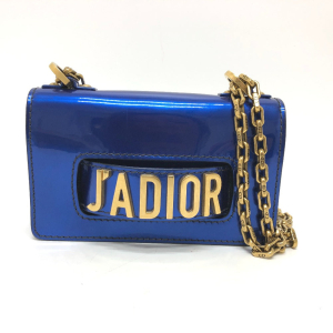 Dior Shoulder Bag Enamel / leather gunmetal blue Jadior Women Used Aut