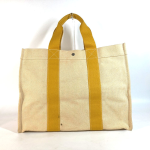 HERMES Shoulder Bag canvas yellow Bora Bora GM Women Used Authentic