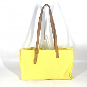 HERMES Shoulder Bag Leather / canvas yellow Etrivi√®re Elan