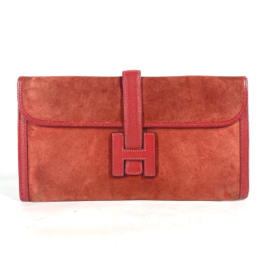 HERMES Clutch bag , Dopris Red Bag H logo Jige Elan